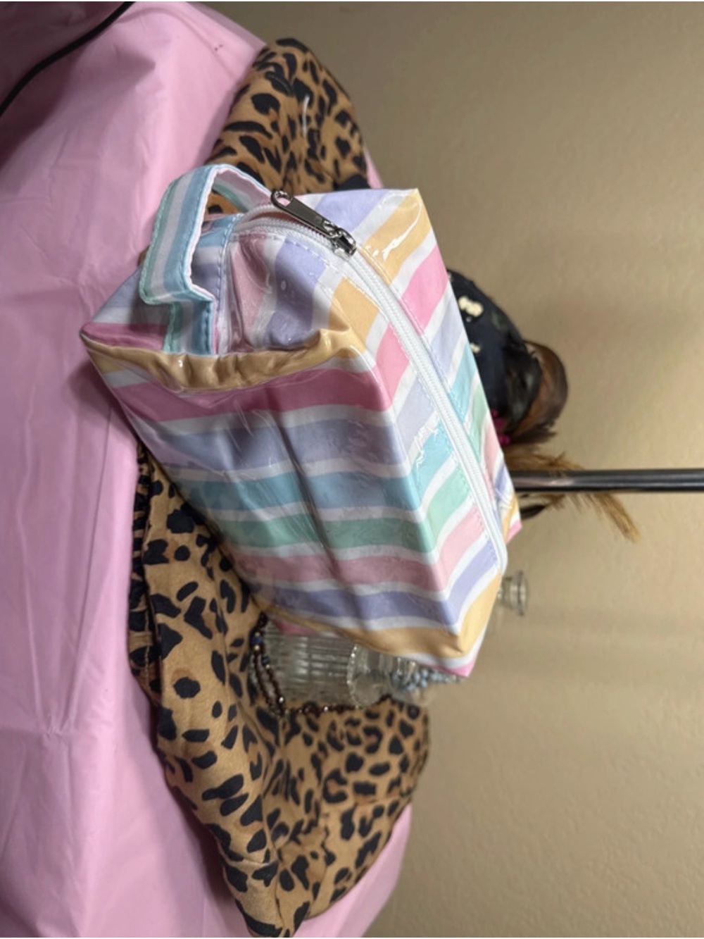 Zenana Pastel Stripe Cosmetic Pouch - 3 different designs available !